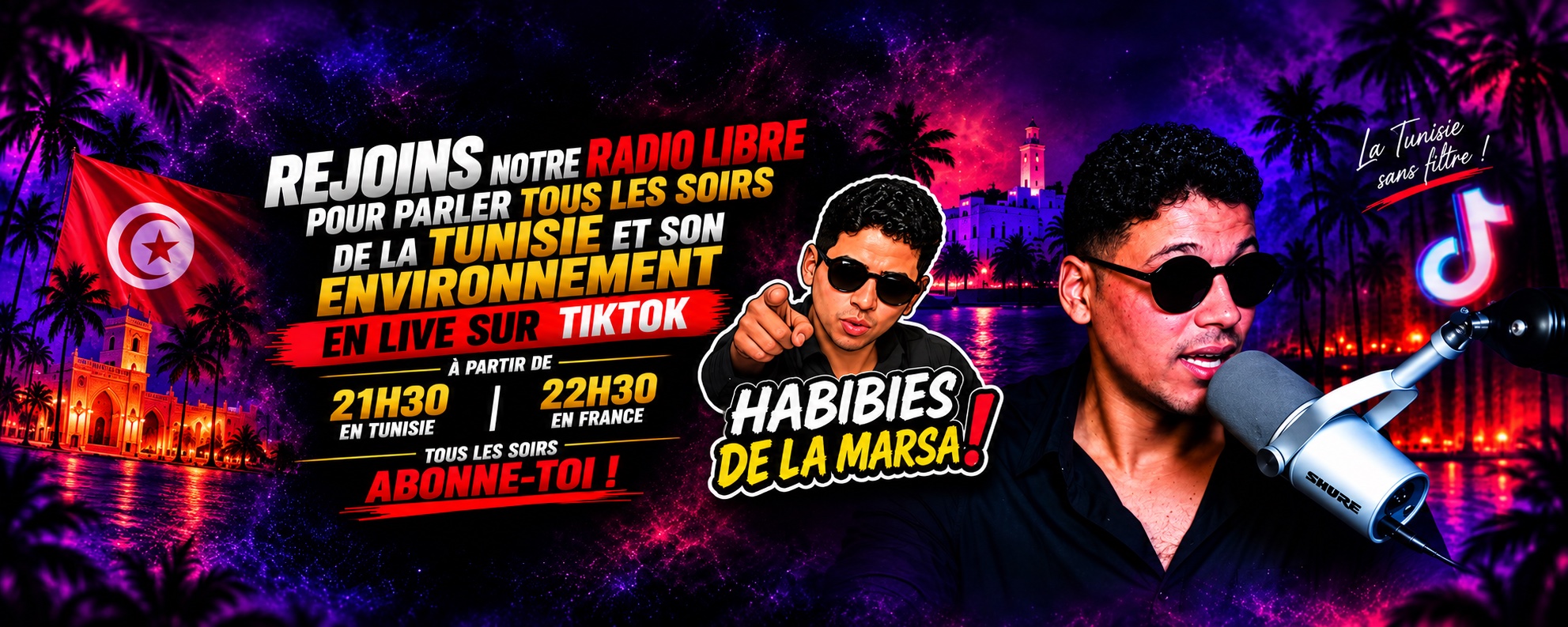 La bannière YouTube de Habibies de la Marsa !